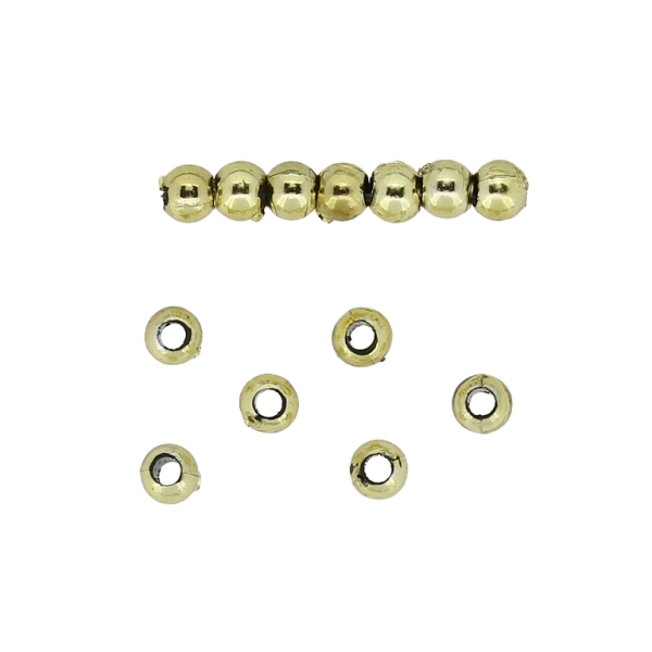 METAL PLATED PLASTIC / CCB PENDANTS ССВ - BALL - 3mm GOLD - 50g Hole-1.2mm (4350pcs.)