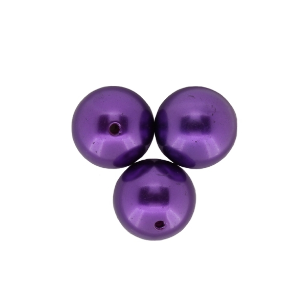 ACRYLIC IMITATION PLASTIC PEARLS - BALL - 20mm PURPLE - 50g Hole-2.5mm (11pcs.)