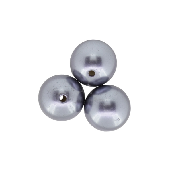 ACRYLIC IMITATION PLASTIC PEARLS - BALL - 20mm GRAY - 50g Hole-2.5mm (11pcs.)