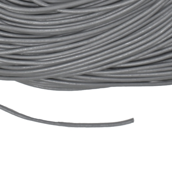 LEATHER NATURAL - ROUND - 1.5mm GRAY - 2meters