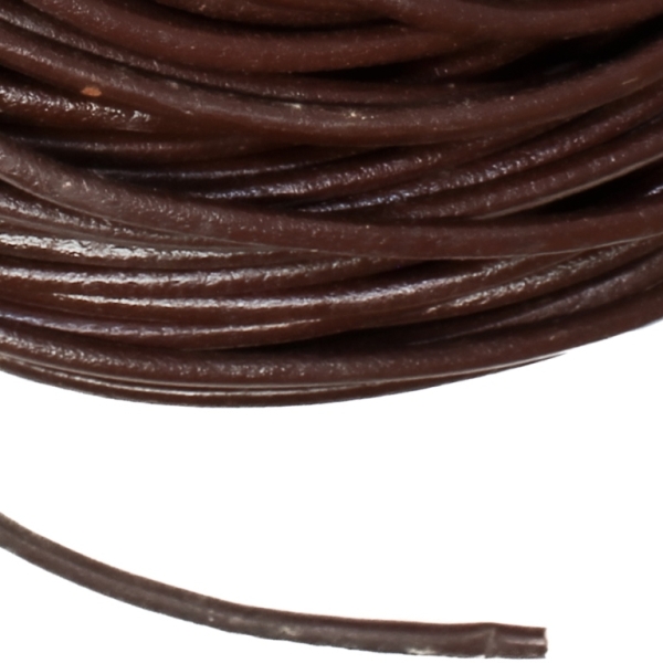 LEATHER NATURAL - ROUND - 4.0mm BROWN - 2meters