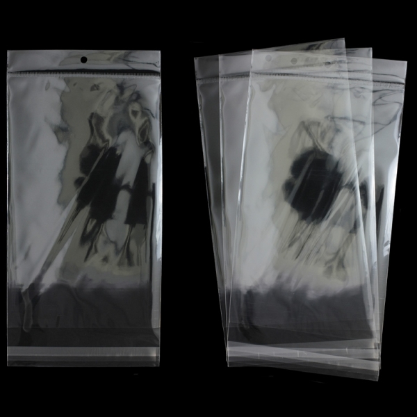 PACKAGING - CELLOPHANE BAG WITH TRANSPARENT POST - 14x22.5+3cm (40µ) - 100pcs.