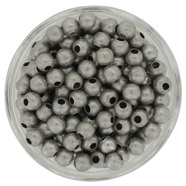 METAL BEADS FOR STRINGING - BALL - 5mm OXIDIZED - 2500pcs. Hole-2.5mm