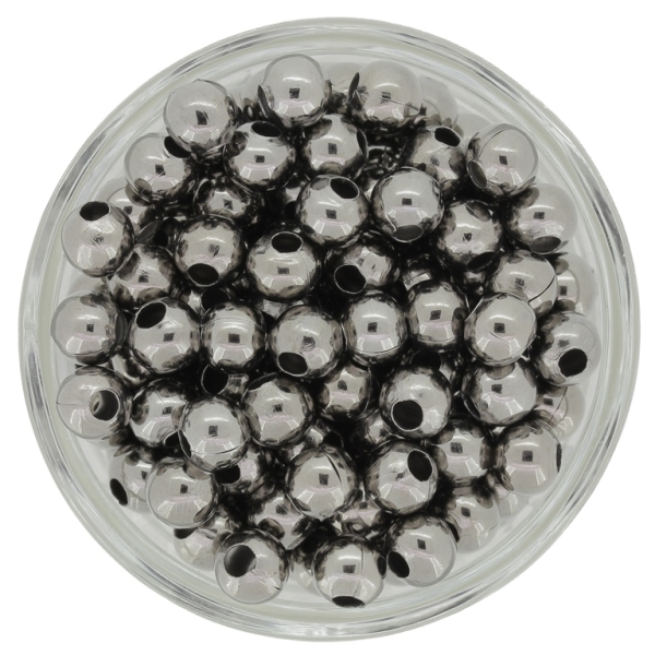 METAL BEADS FOR STRINGING - BALL - 6mm OXIDIZED - 1000pcs. Hole-2.5mm