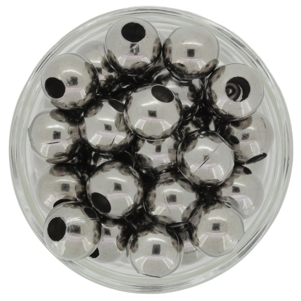 METAL BEADS FOR STRINGING - BALL - 10mm OXIDIZED - 25pcs. Hole-4.0mm