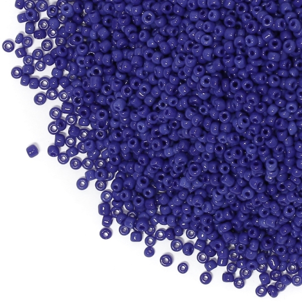 GLASS SEED BEADS - BALL 2mm - OPAQUE - BLUE (DARK) 48 - 50g Hole-0.8mm