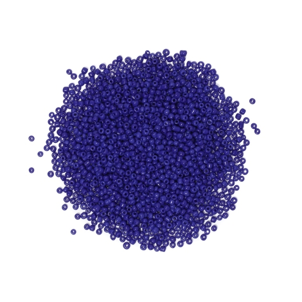 GLASS SEED BEADS - BALL 3mm - OPAQUE - BLUE (DARK) 48 - PACKAGE 450g Hole-1.0mm