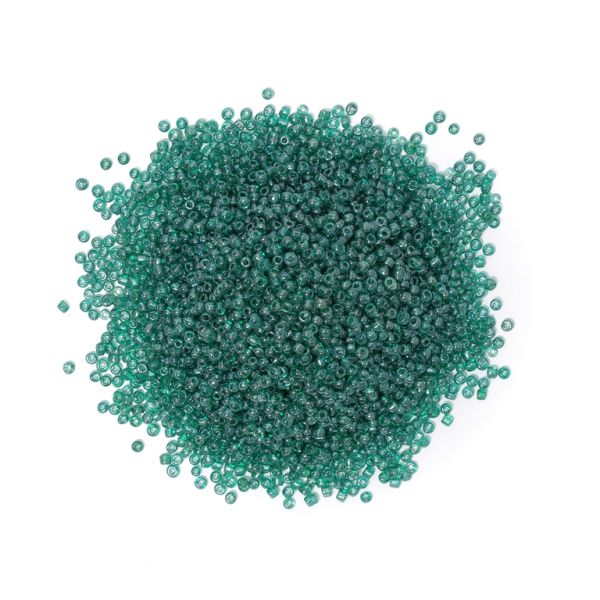 GLASS SEED BEADS - BALL 3mm - TRANSPARENT GLOSS - TURQUOISE 120А - PACKAGE 450g Hole-1.0mm