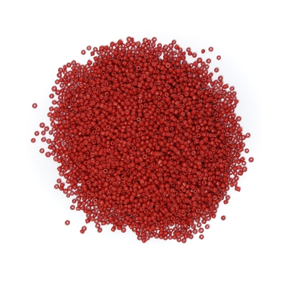 GLASS SEED BEADS - BALL 2mm - OPAQUE - RED 45 - PACKAGE 450g Hole-0.8mm