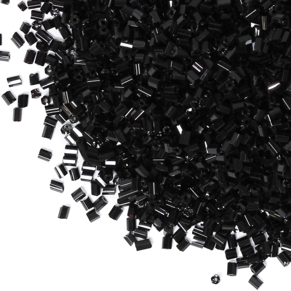 GLASS SEED BEADS - 2 CUT 2x2mm - THICK - BLACK 49 - 50g Hole-0.8mm