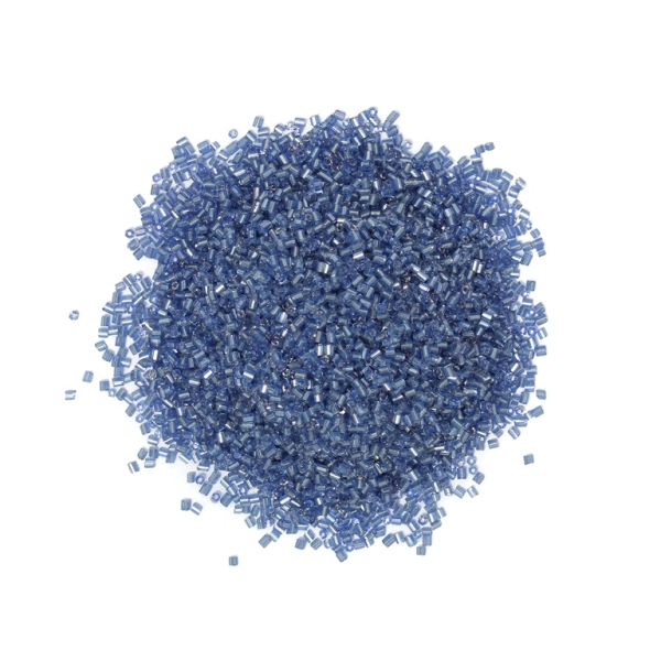 GLASS SEED BEADS - 2 CUT 2x2mm - SILVER THREAD - BLUE (LIGHT) 26 - PACKAGE 450g Hole-0.8mm