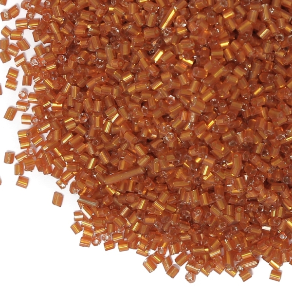 GLASS SEED BEADS - 2 CUT 2x2mm - SILVER THREAD - ORANGE 29 - 50g Hole-0.8mm