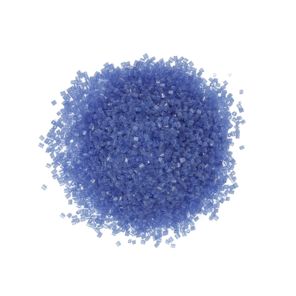 GLASS SEED BEADS - 2 CUT 2x2mm - TRANSPARENT - BLUE (LIGHT) 6 - PACKAGE 450g Hole-0.8mm