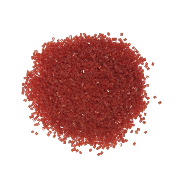 GLASS SEED BEADS - 2 CUT 2x2mm - TRANSPARENT - RED (LIGHT) 5 - PACKAGE 450g Hole-0.8mm