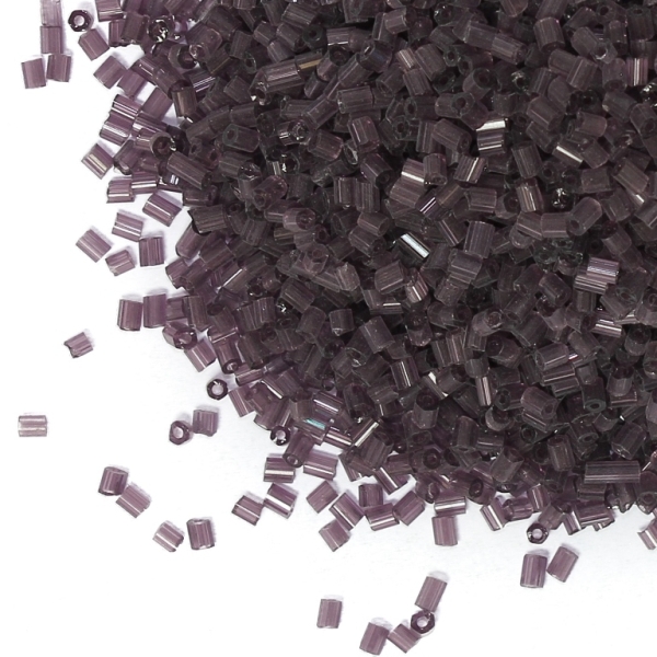 GLASS SEED BEADS - 2 CUT 2x2mm - TRANSPARENT - PURPLE 11А - 50g Hole-0.8mm