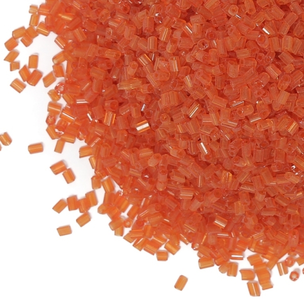 GLASS SEED BEADS - 2 CUT 2x2mm - TRANSPARENT - ORANGE 29В - 50g Hole-0.8mm