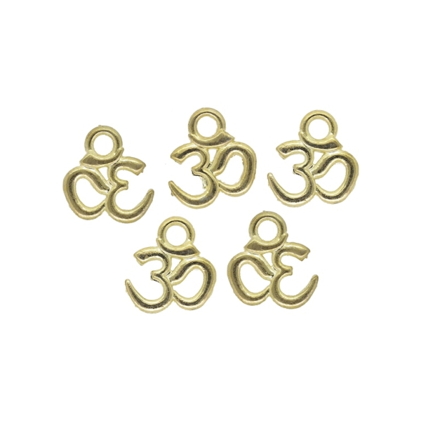 METAL BEADS - PENDANT - OM SOUND 01 - 9x11x1mm GOLD - 30pcs. Hole-2.0mm