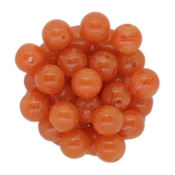 PLASTIC BEADS - BALL - 11mm ORANGE - 50g Hole-2.0mm (56pcs.)