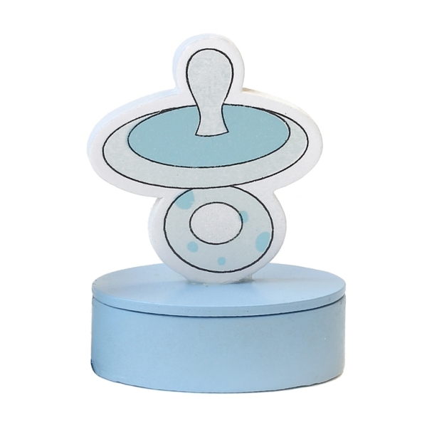 WOODEN BOX - PACIFIER 01 - 66x88x40mm BLUE AND WHITE - 1pcs.