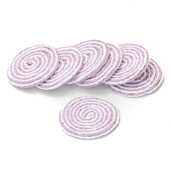 FIGURES FROM THREAD - CIRCLE 02 - 43x5mm - WHITE-PURPLE - 30pcs.