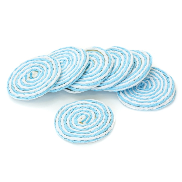 FIGURES FROM THREAD - CIRCLE 02 - 43x5mm - WHITE-BLUE (LIGHT) - 30pcs.