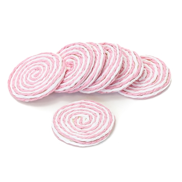 FIGURES FROM THREAD - CIRCLE 02 - 43x5mm - WHITE-PINK - 30pcs.