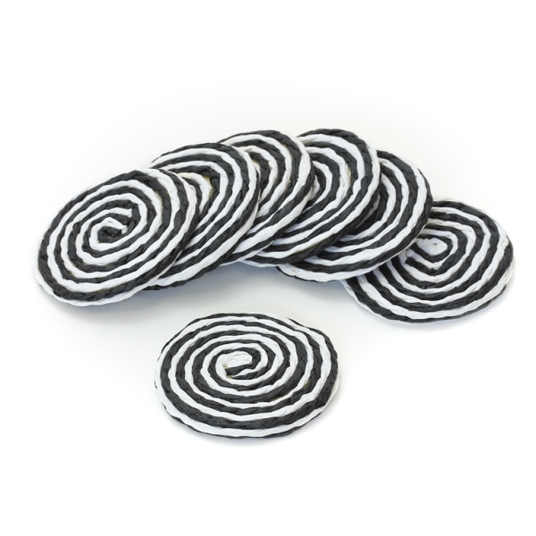 FIGURES FROM THREAD - CIRCLE 02 - 43x5mm - WHITE-BLACK - 30pcs.