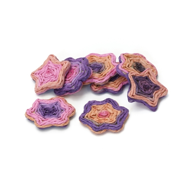 FIGURES FROM THREAD - STAR 01 - 32x6mm - PINK MIX - 50pcs.