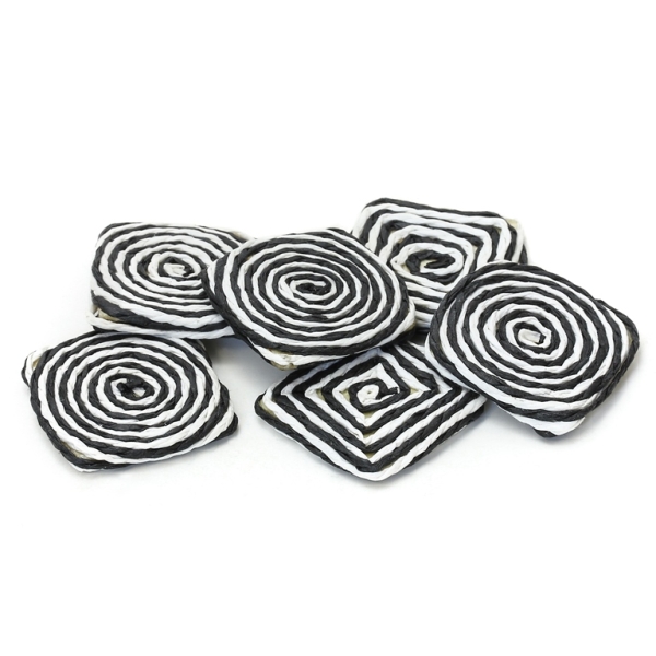 FIGURES FROM THREAD - MIXED FORMS - 36x6mm - BLACK-WHITE - 30pcs.