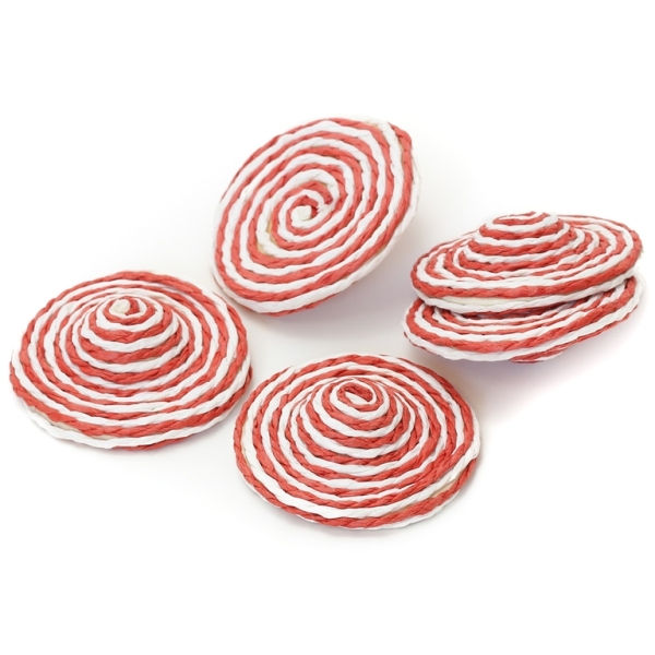 FIGURES FROM THREAD - HATS - 47x16mm - RED-WHITE - 30pcs.