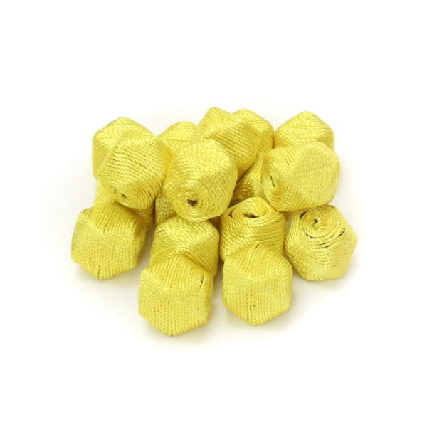 POLYHEDRON WITH THREAD - 22x20mm YELLOW - 30pcs. Hole-4.0mm