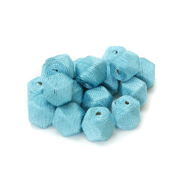 POLYHEDRON WITH THREAD - 22x20mm BLUE (LIGHT) - 30pcs. Hole-4.0mm