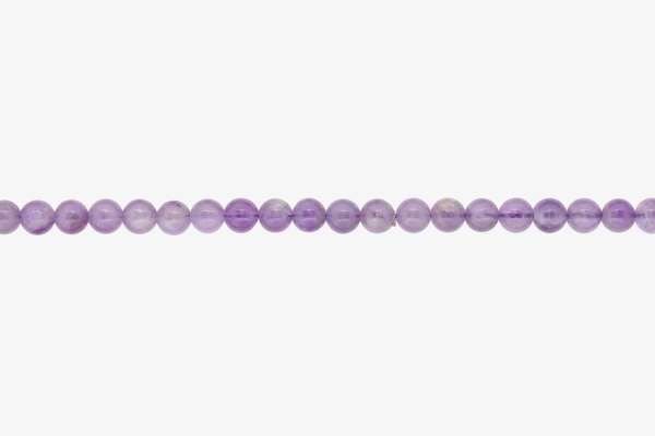 NATURAL STONE BEADS - AMETHYST - 6mm - STRING (64pcs.) Hole-1.0mm