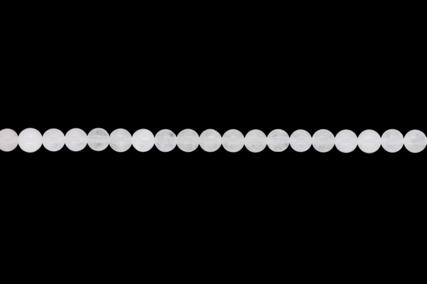 МЪНИСТА ОТ ЕСТЕСТВЕНИ КАМЪНИ - КВАРЦ БЯЛ - 6мм - НАНИЗ (64 бр.) Отвор-1.0мм