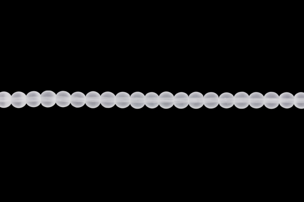 NATURAL STONE BEADS - QUARTZ SYNTHETIC TRANSPARENT MATTE - 6mm - STRING (64pcs.) Hole-1.0mm