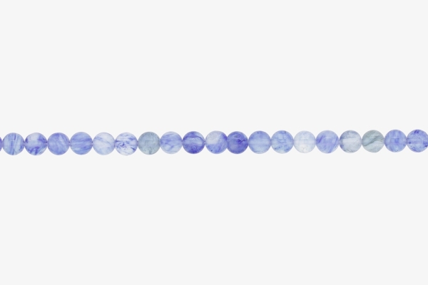 NATURAL STONE BEADS - QUARTZ BLUE TRANSPARENT - 6mm - STRING (64pcs.) Hole-1.0mm