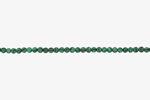 NATURAL STONE BEADS - MALACHITE - 4mm - STRING (94pcs.) Hole-1.0mm