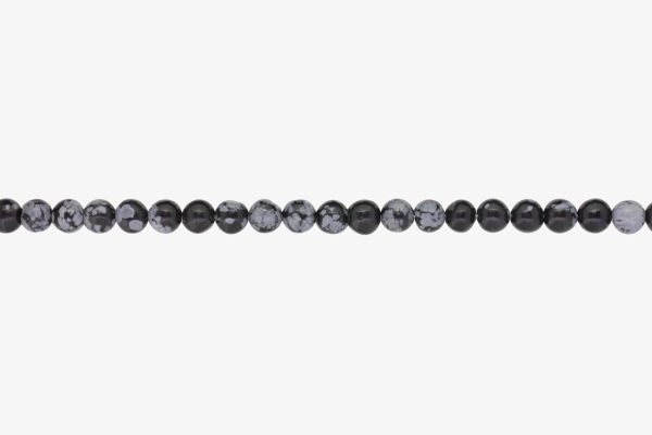 NATURAL STONE BEADS - ONYX SNOWFLAKE - 6mm - STRING (64pcs.) Hole-1.0mm