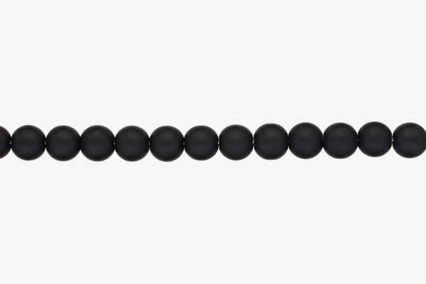 NATURAL STONE BEADS - ONYX BLACK MATTE - 10mm - STRING (38pcs.) Hole-1.8mm