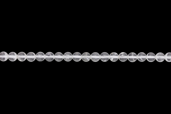 NATURAL STONE BEADS - MOUNTAIN CRYSTAL - 6mm - STRING (64pcs.) Hole-1.0mm