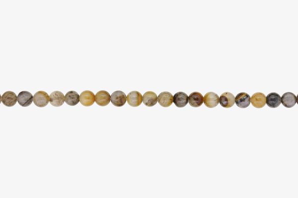 NATURAL STONE BEADS - TIGER'S EYE - 6mm - STRING (64pcs.) Hole-1.0mm