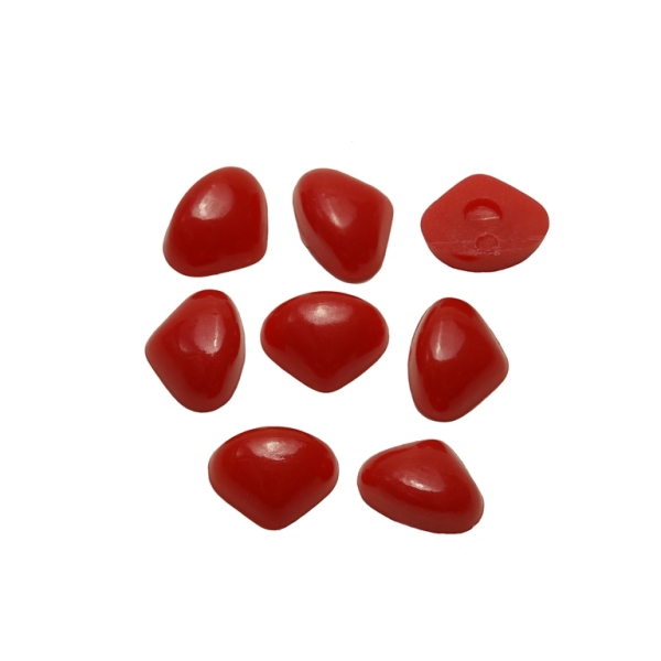 MATERIALS FOR CRAFT AND DECORATION - NOSE FOR GLUING - 9x7x4mm RED (LIGHT) - 25pcs.