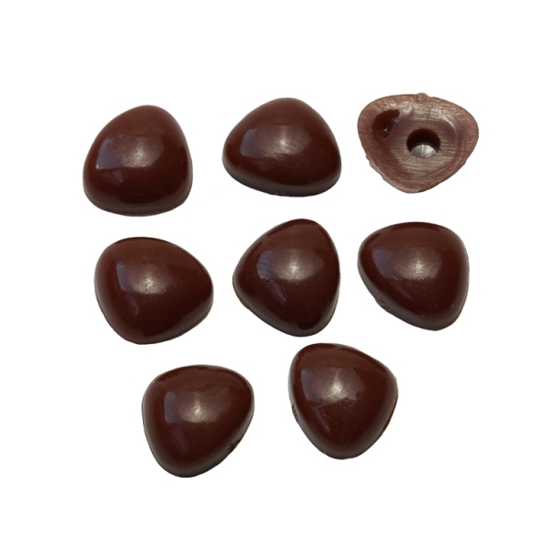 MATERIALS FOR CRAFT AND DECORATION - NOSE FOR GLUING - 12x10x4mm BROWN - 20pcs.