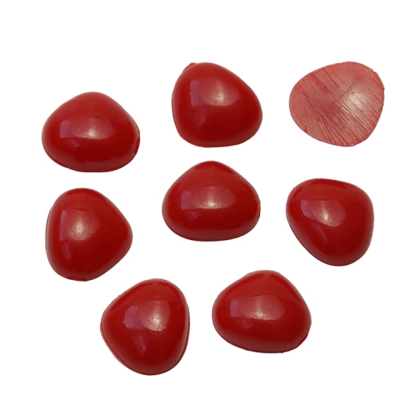 MATERIALS FOR CRAFT AND DECORATION - NOSE FOR GLUING - 12x10x4mm RED (LIGHT) - 20pcs.