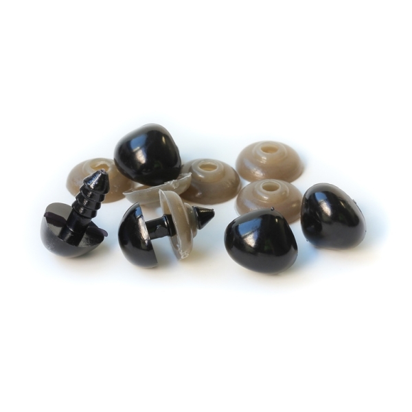 MATERIALS FOR CRAFT AND DECORATION - SAFETY NOSE - 11x10x5mm BLACK - 200pcs.