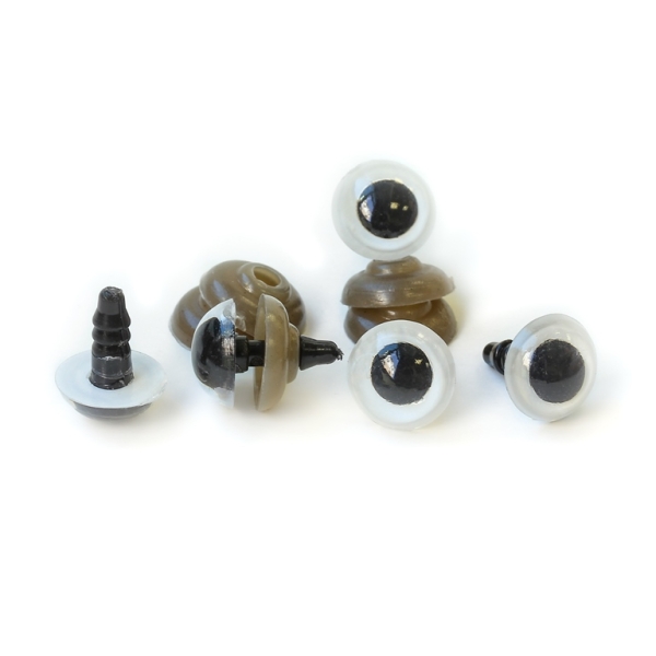 MATERIALS FOR CRAFT AND DECORATION - COLORFUL SAFETY EYES - 10x4mm WHITE AND BLACK - 20pcs.