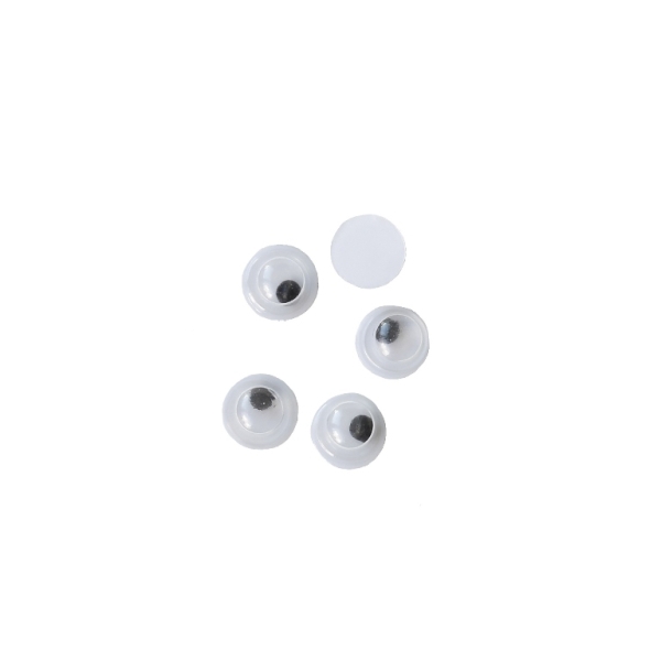 MATERIALS FOR CRAFT AND DECORATION - WIGGLE EYES - 4x3mm WHITE AND BLACK - 200pcs.