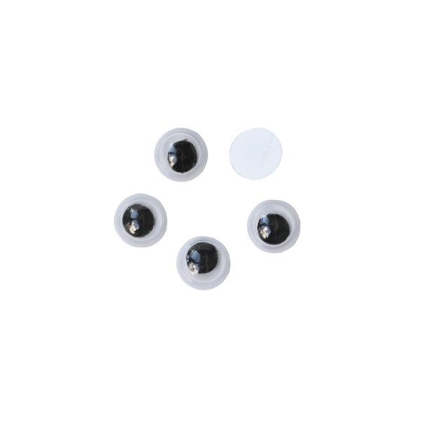 MATERIALS FOR CRAFT AND DECORATION - WIGGLE EYES - 6x3mm WHITE AND BLACK - 200pcs.