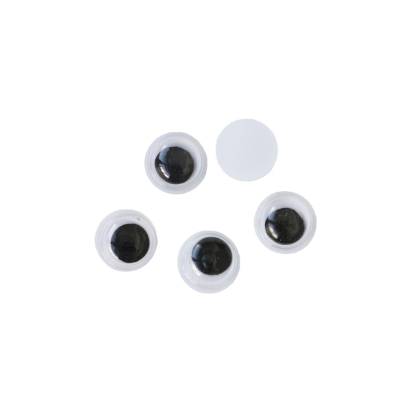 MATERIALS FOR CRAFT AND DECORATION - WIGGLE EYES - 8x4mm WHITE AND BLACK - 200pcs.