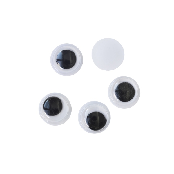 MATERIALS FOR CRAFT AND DECORATION - WIGGLE EYES - 10x4mm WHITE AND BLACK - 100pcs.